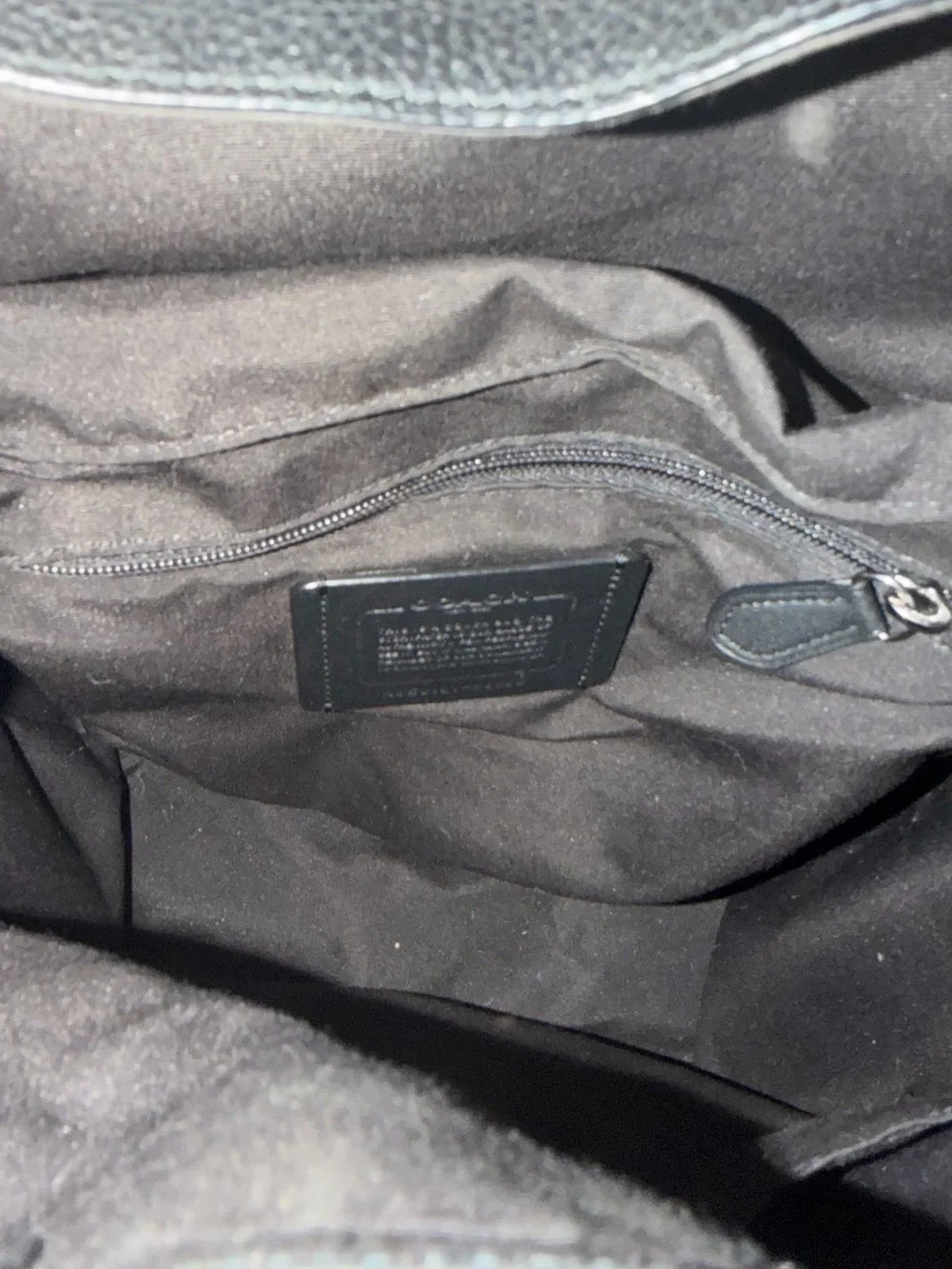 Coach Men's Black Pebbled Leather Drawstring Backpack